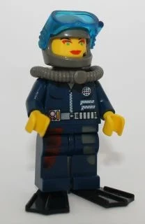 Cam avec masque de plongée bleu transparent-sombre, bouteille d’air de plongée (Cam with Trans-Dark Blue Diving Mask, Scuba Airtank)