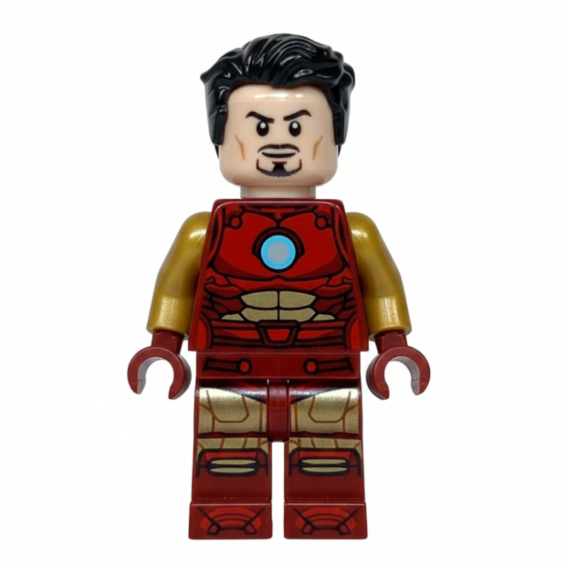 Iron Man, bras or nacré, réacteur à arc rond, cheveux (Iron Man, Pearl Gold Arms, Round Arc Reactor, Hair)