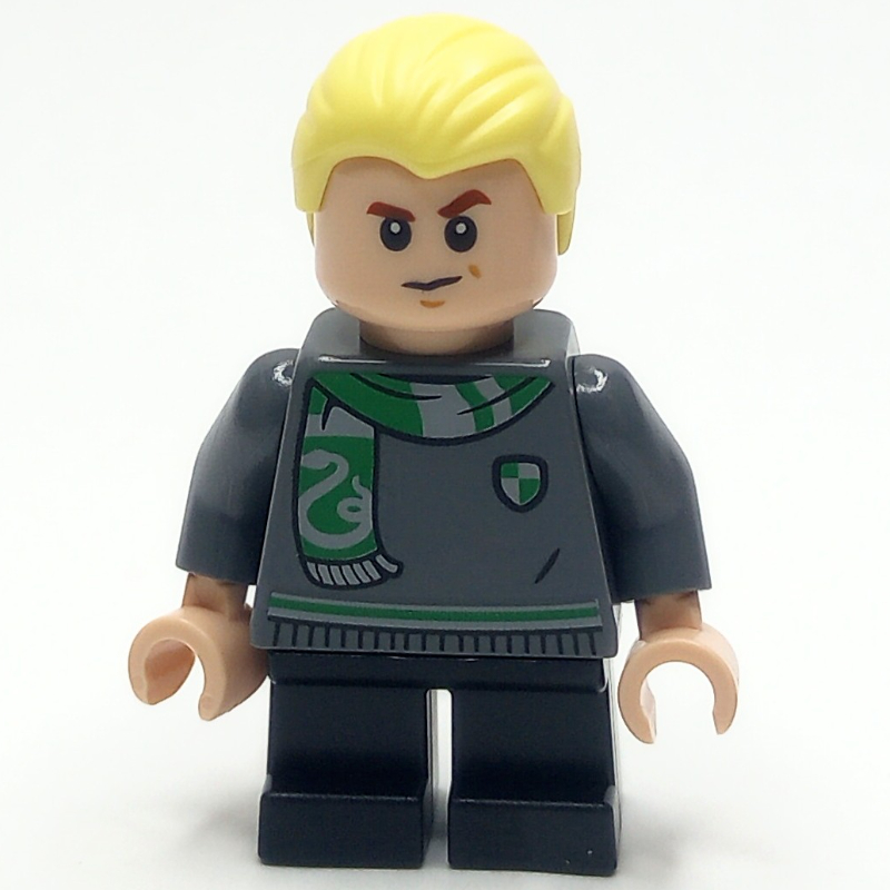 Draco Malfoy, jambes courtes, pull gris bleuté foncé, écharpe (Draco Malfoy, Short Legs, Dark Bluish Grey Sweater, Scarf)