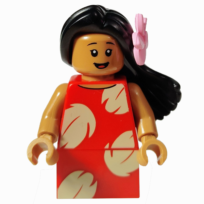 Lilo, fleur rose vif, jupe en brique (Lilo, Bright Pink Flower, Brick Skirt)