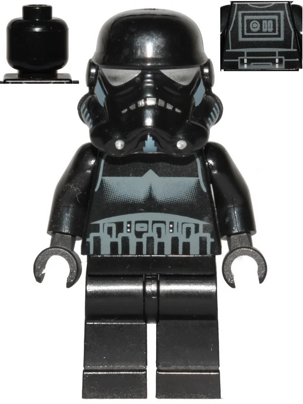 Soldat d'ombre impérial, longue ligne sur le dos, noir, jambes simples (Imperial Shadow Trooper, Long Line on Back, Black, Plain Legs)