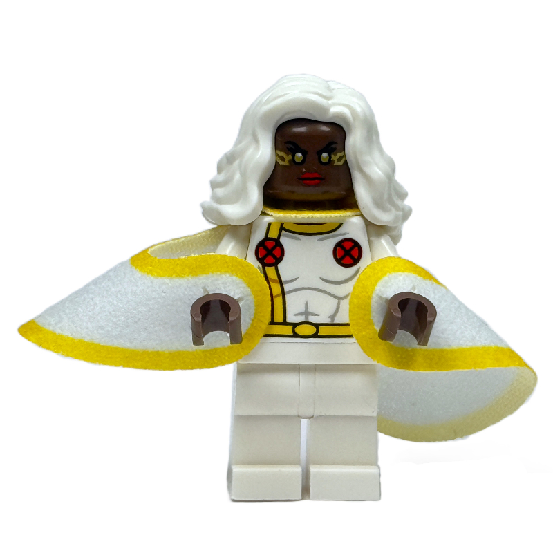 Tempête, costume blanc, tête brun ombre (Storm, White Suit, Umber Brown Head)