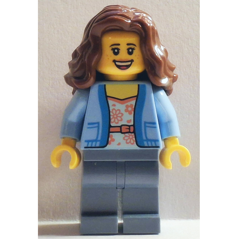 Passager, torse bleu clair vif, jambes bleu sable, cheveux brun rougeâtre (Passenger, Bright Light Blue Torso, Sand Blue Legs, Reddish Brown Hair)