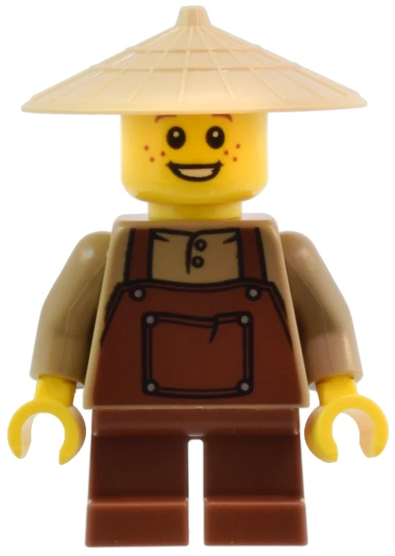 Kid, torse beige foncé, tablier brun rougeâtre, chapeau beige (Kid, Dark Tan Torso, Reddish Brown Apron, Tan Hat)