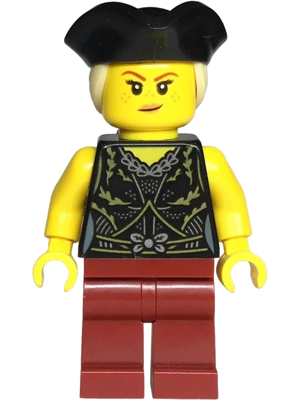 Pirate, tors noir, jambes rouge foncé, chapeau tricorne noir (Pirate, Black Tors, Dark Red Legs, Black Tricorne Hat)