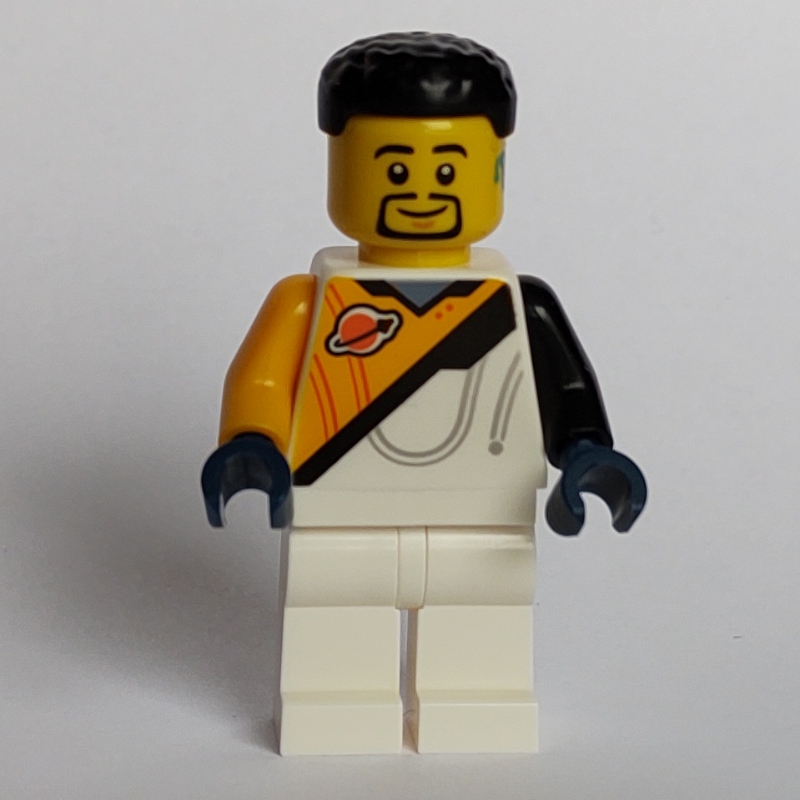 Astronaute, combinaison spatiale orange claire blanche et brillante (futuron), cheveux noirs (Astronaut, White and Bright Light Orange Spacesuit (Futuron), Black Hair)