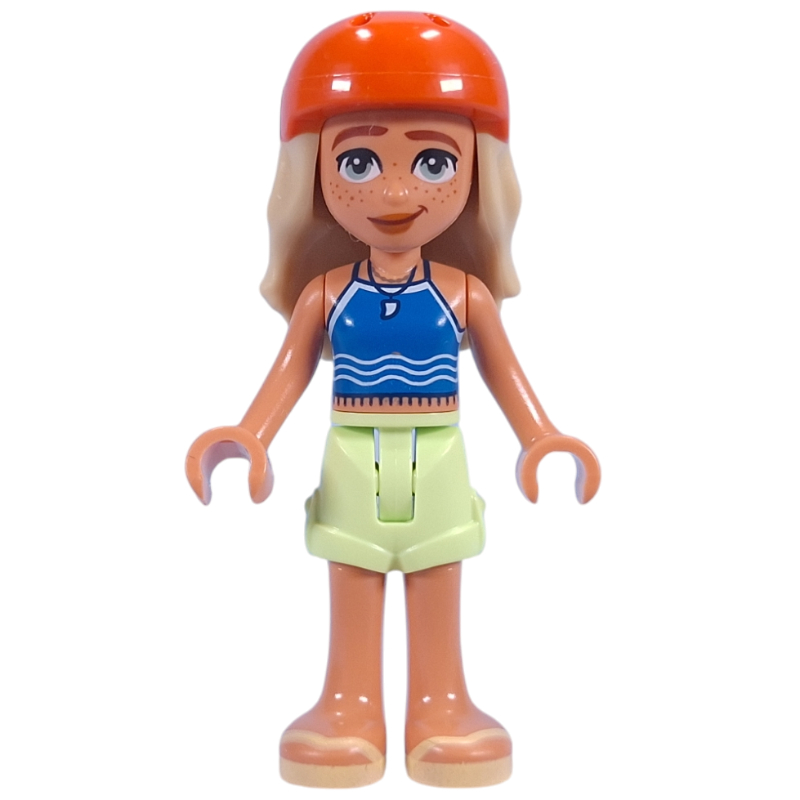 Sauge - haut bleu, jupe vert jaunâtre, casque (Sage - Blue Top, Yellowish Green Skirt, Helmet)