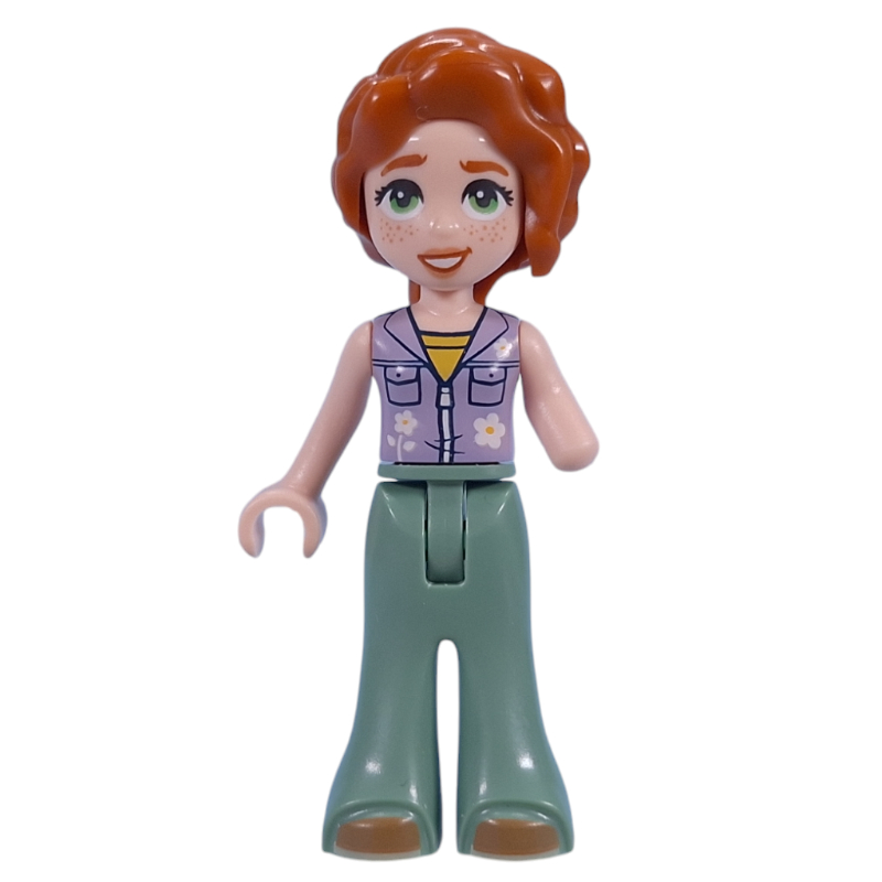 Automne - haut lavande, pantalon vert sable (Autumn - Lavender Top, Sand Green Pants)