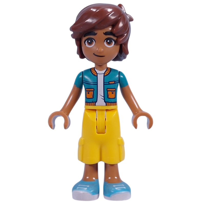 Leo — veste turquoise foncé, short jaune (Leo - Dark Turquoise Jacket, Yellow Shorts)