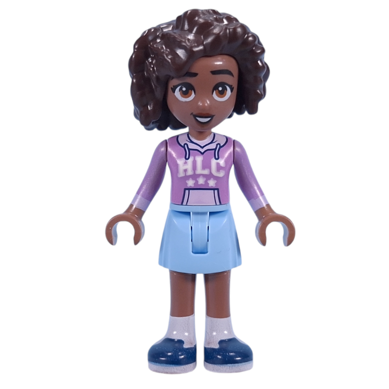Aliya — haut lavande, jupe bleu clair vif (Aliya - Lavender Top, Bright Light Blue Skirt)