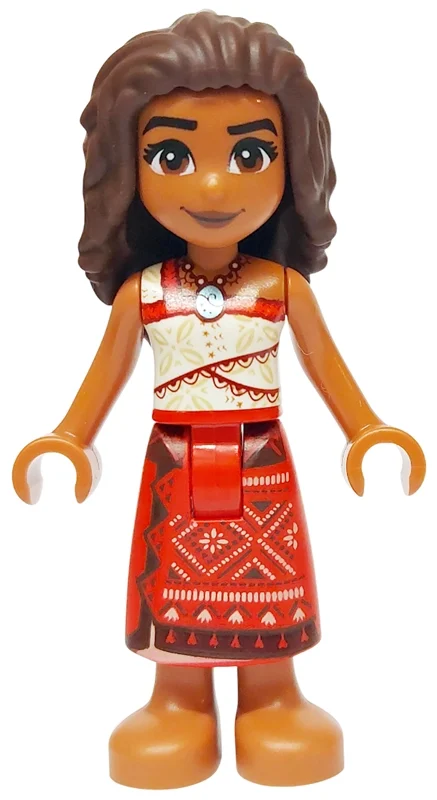 Vaiana, sienna brun, jupe rouge (Moana, Sienna Brown, Red Skirt)