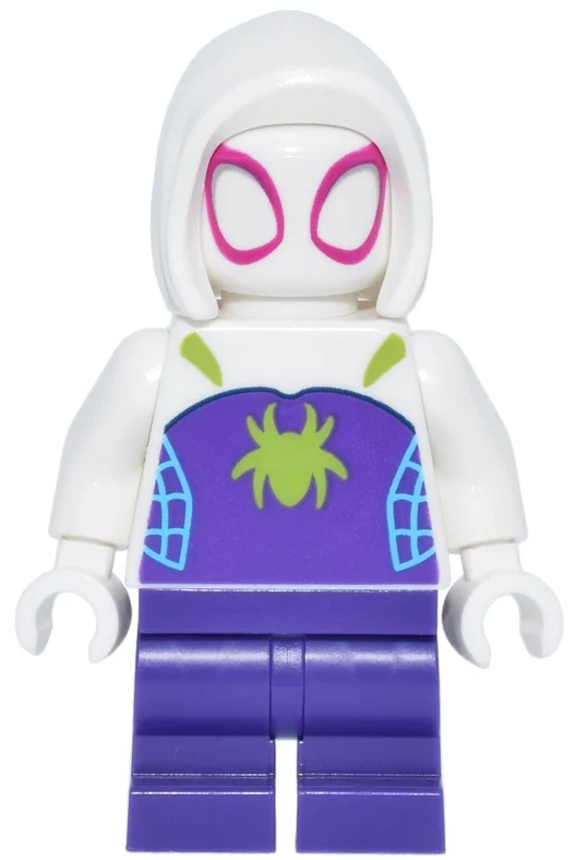 Fantôme-araignée / spider-Gwen, jambes moyennes, motif imprimé araignée de vert citron (Ghost-Spider / Spider-Gwen, Medium Legs, Lime Spider Print)