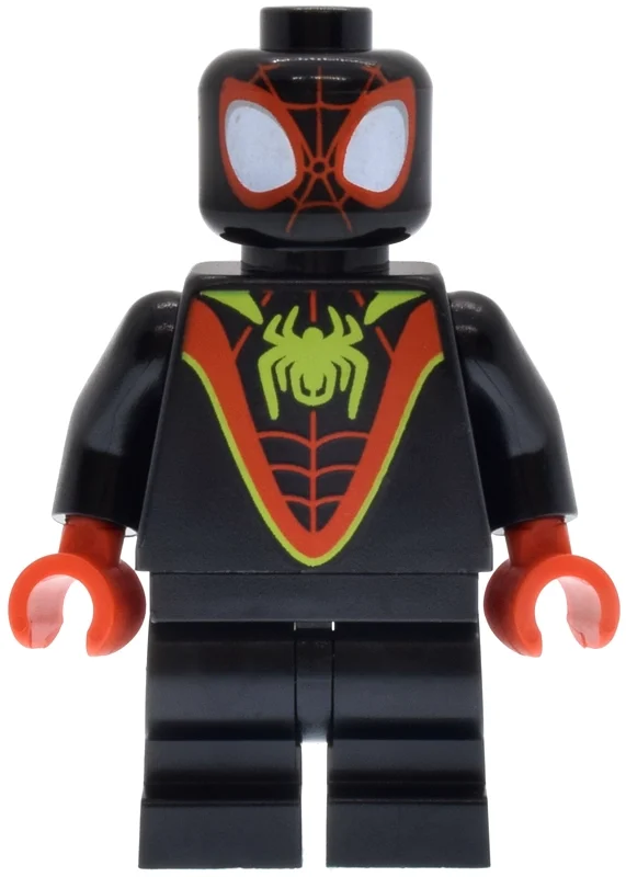 Spin / Spider-Man (Miles Morales), jambes noires moyennes, araignée de vert citron (Spin / Spider-Man (Miles Morales), Medium Black Legs, Lime Spider)