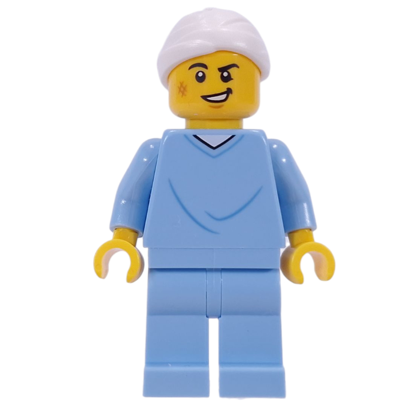 Patient, gommages bleu clair vif, bandage (Patient, Bright Light Blue Scrubs, Bandage)