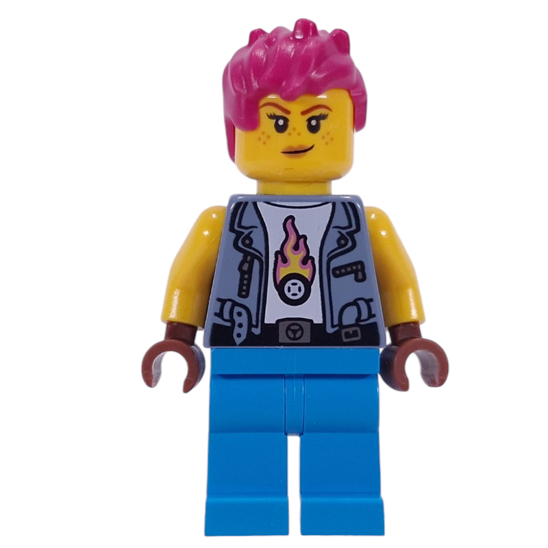 Mech max, veste bleu sable, jambes azur foncé, cheveux magenta (Mech Max, Sand Blue Jacket, Dark Azure Legs, Magenta Hair)