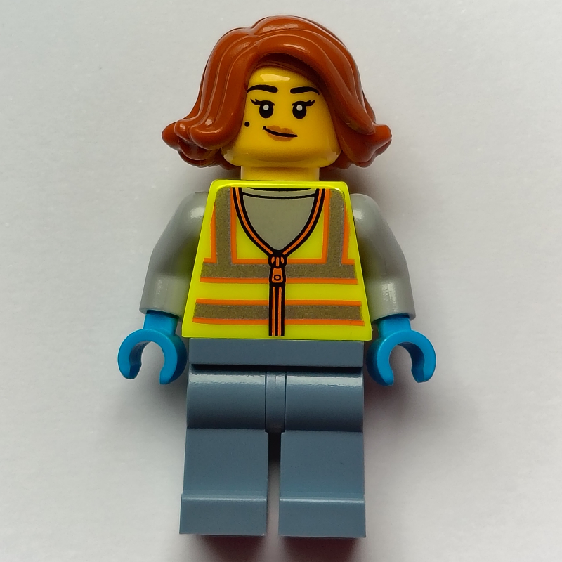 Travailleur de la ferraille, gilet jaune vibrant, jambes bleu sable (Scrapyard Worker, Vibrant Yellow Vest, Sand Blue Legs)