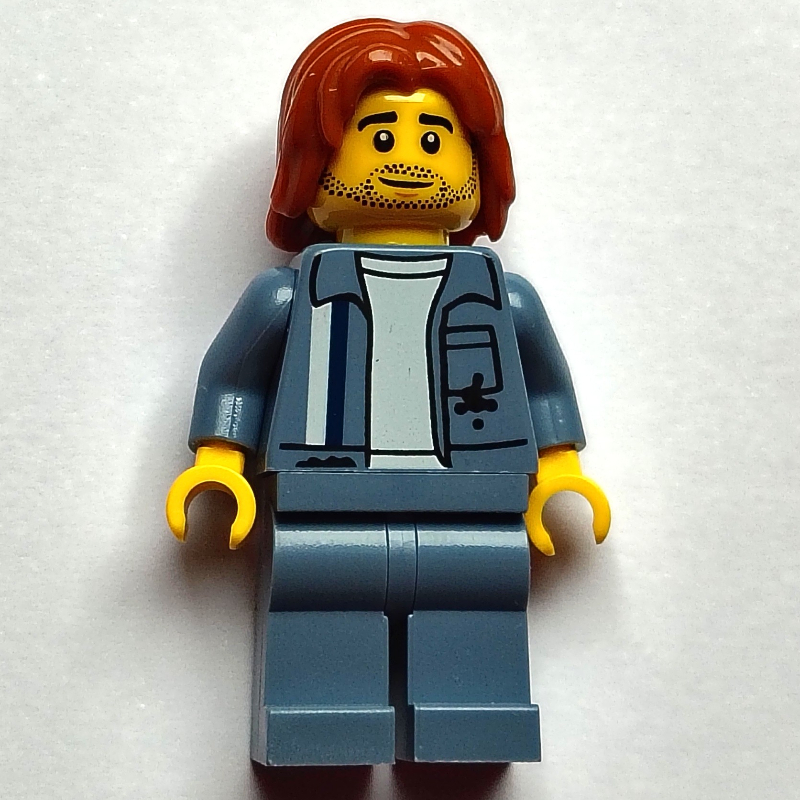 Travailleur de la ferraille, salopette bleu sable, cheveux orange foncé (Scrapyard Worker, Sand Blue Overall, Dark Orange Hair)