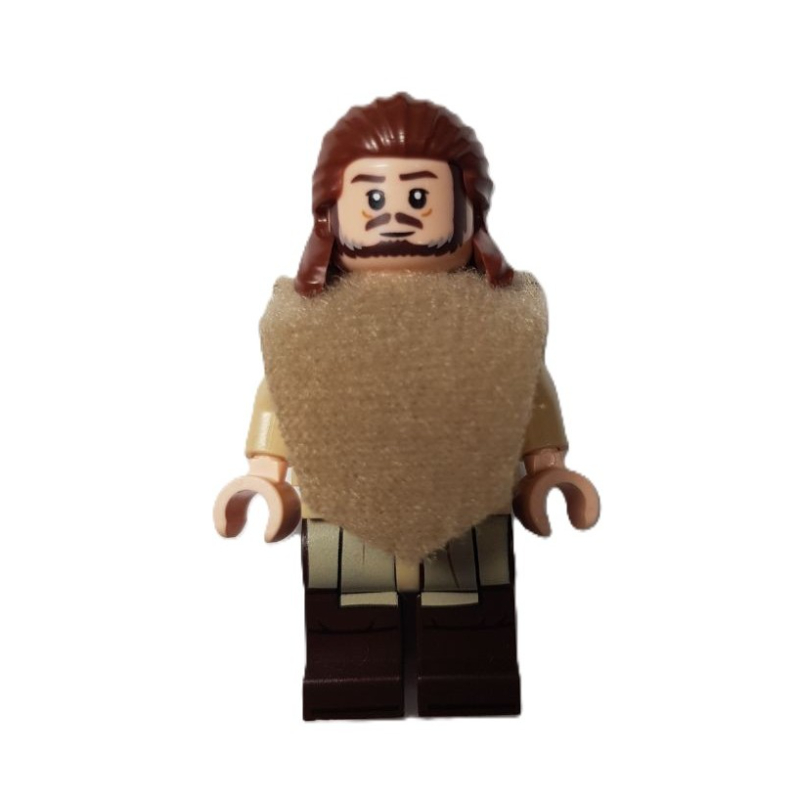 Qui-Gon Jinn, poncho, barbe brun foncé (Qui-Gon Jinn, Poncho, Dark Brown Beard)