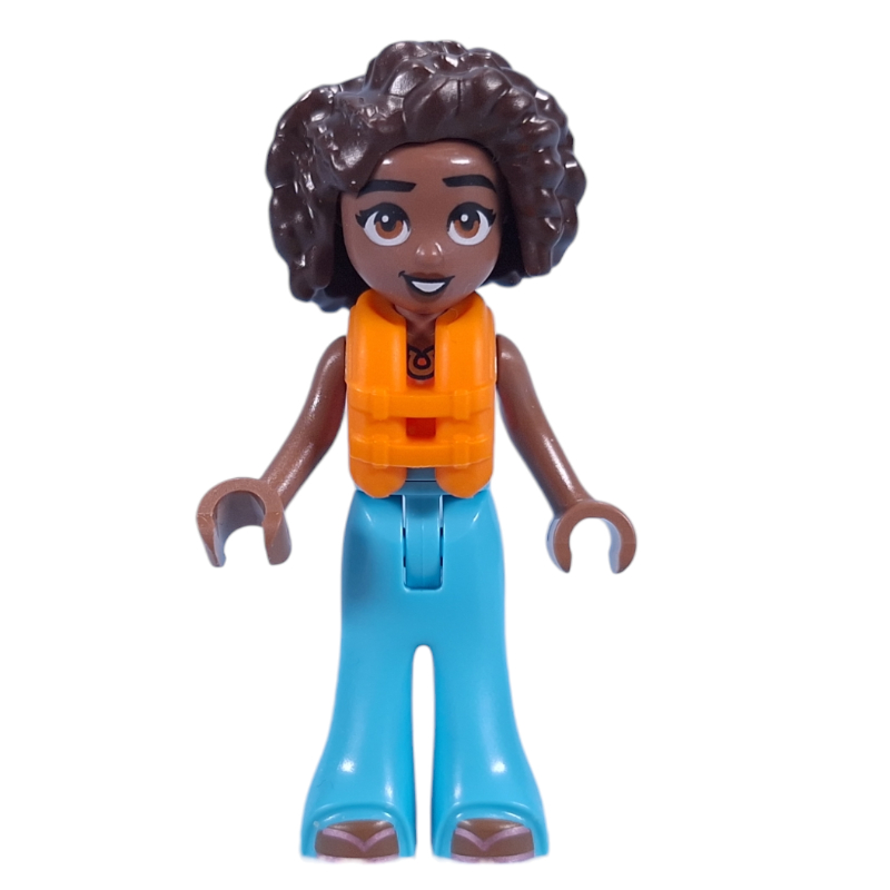 Aliya — haut corail, pantalon azur moyen, gilet de sauvetage (Aliya - Coral Top, Medium Azure Pants, Life Jacket)