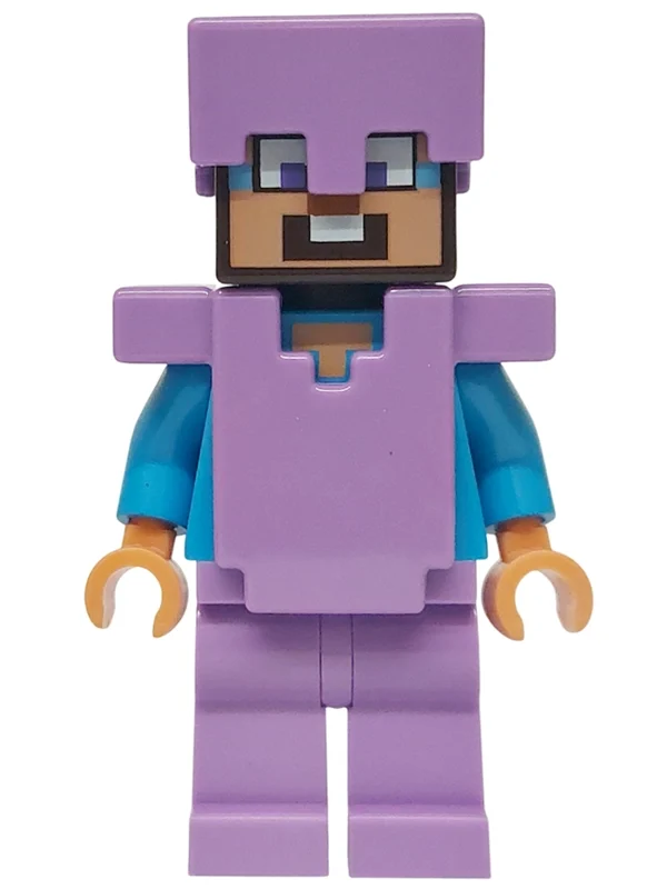Steve, torse azur foncé, armure lavande moyen (Steve, Dark Azure Torso, Medium Lavender Armor)