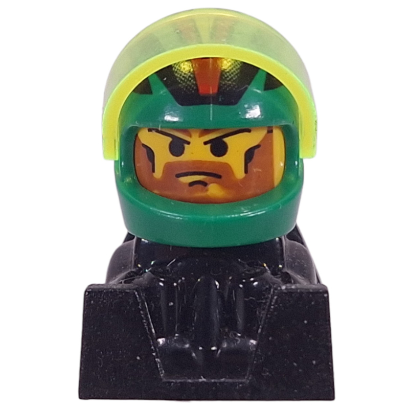 Hors route racer - casque vert, corps noir (Off Road Racer - Green Helmet, Black Body)