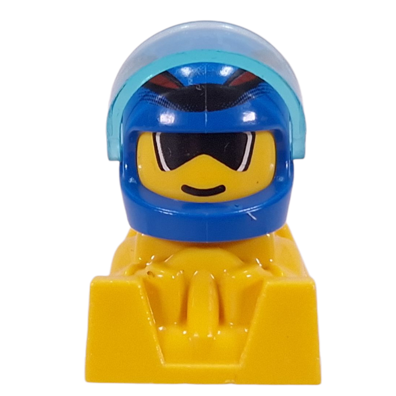 Hors route racer - casque bleu, corps jaune (Off Road Racer - Blue Helmet, Yellow Body)