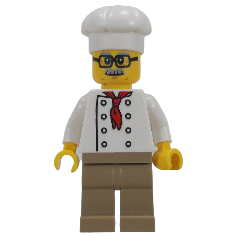 Cuisinier, foulard rouge, jambes beige foncé, lunettes (Chef, Red Neckerchief, Dark Tan Legs, Glasses)