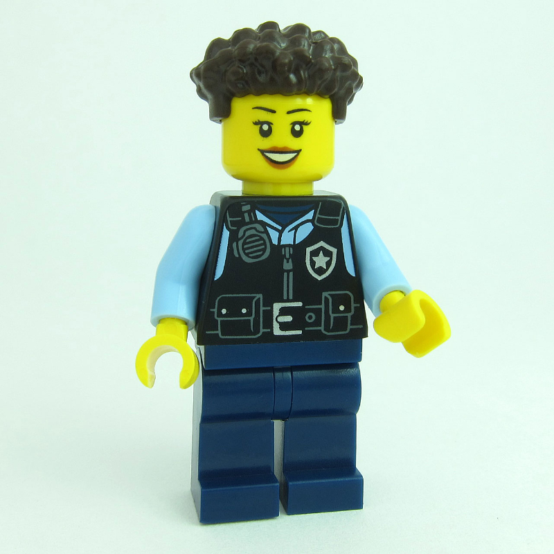 Policier, gilet noir, cheveux brun foncé (Police Officer, Black Vest, Dark Brown Hair)