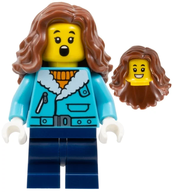 Enfant, torse azur moyen, jambes moyennes bleu foncé, cheveux brun rougeâtre (Kid, Medium Azure Torso, Dark Blue Medium Legs, Reddish Brown Hair)
