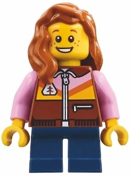 Enfant, torse brun rougeâtre, jambes bleu foncé, cheveux orange foncé (Kid, Reddish Brown torso, Dark Blue Legs, Dark Orange Hair)