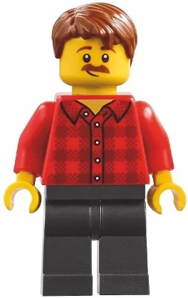 Torse rouge, jambes titane nacré, cheveux brun rougeâtre (Red Torso, Pearl Titanium Legs, Reddish Brown Hair)