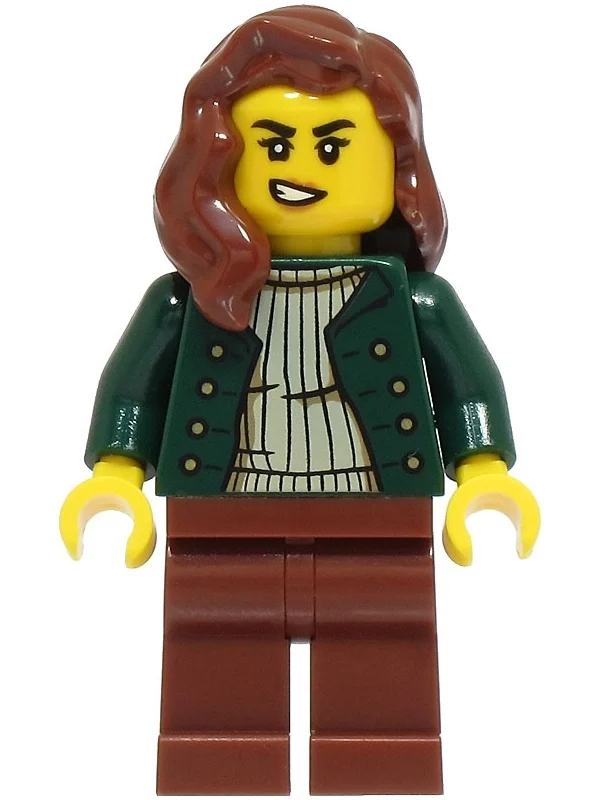 Torse vert foncé, jambes brun rougeâtre, cheveux (Dark Green Torso, Reddish Brown Legs, Hair)