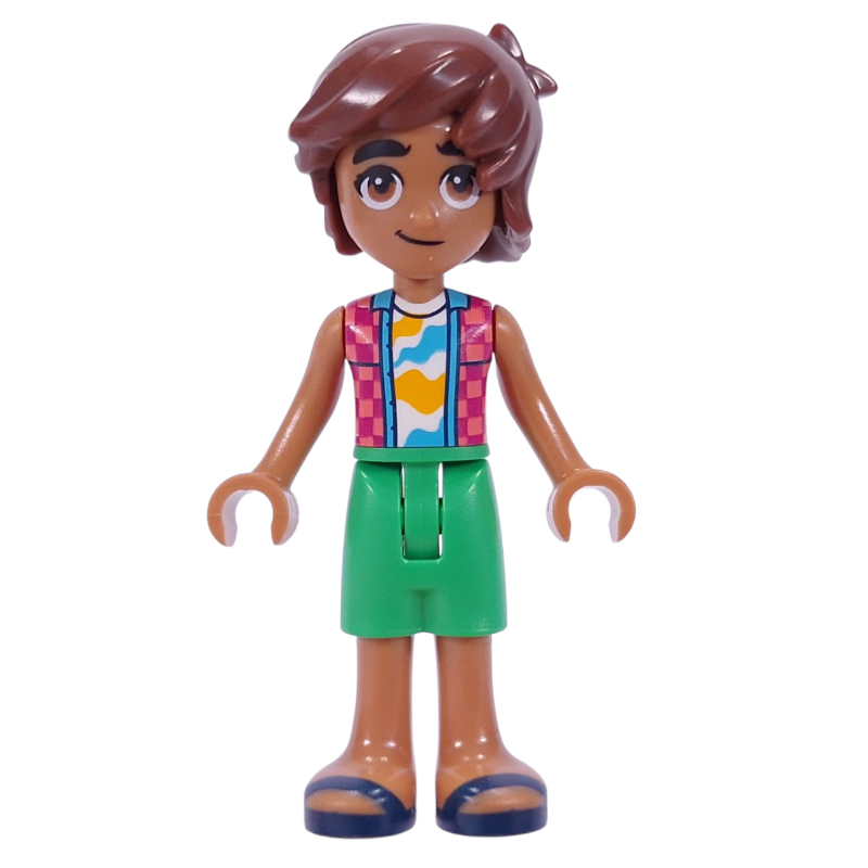 Leo — chemise corail, short vert vif (Leo - Coral Shirt, Bright Green Shorts)
