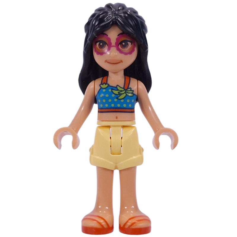 Liann - haut bleu azur foncé, court jaune clair (Liann - Dark Azure Top, Bright Light Yellow Shorts)