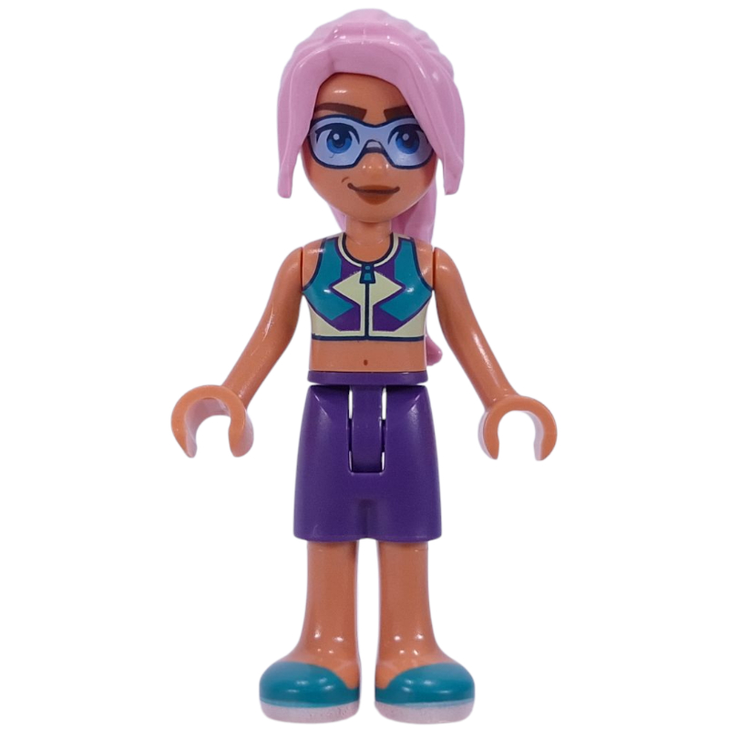 Sky - haut turquoise foncé, court violet foncé (Sky - Dark Turquoise Top, Dark Purple Shorts)