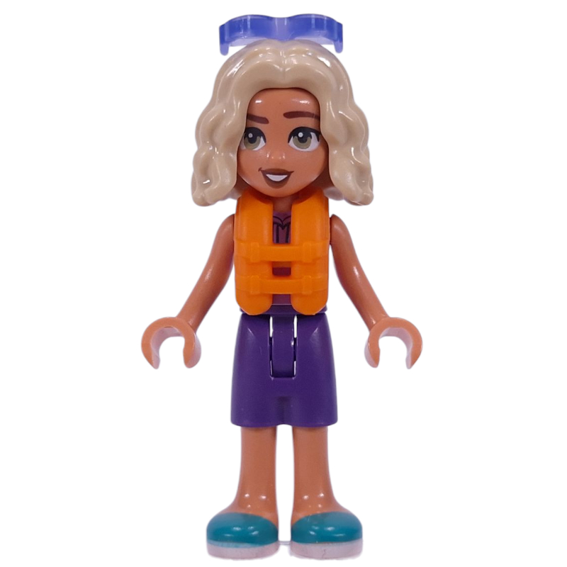 Nova — haut lavande, short pourpre foncé, gilet de sauvetage, lunettes de soleil (Nova - Lavender Top, Dark Purple Shorts, Life Vest, Sunglasses)