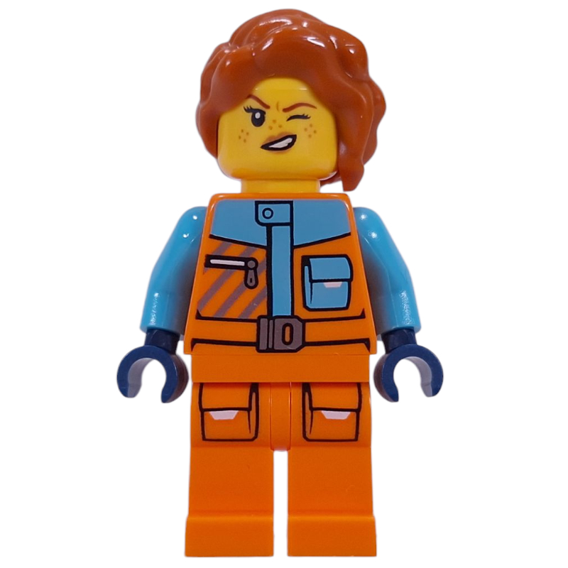 Explorateur arctique, tarentule tina, costume orange, cheveux orange foncé (Arctic Explorer, Tina Tarantula, Orange Suit, Dark Orange Hair)