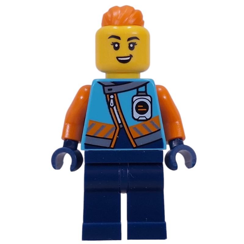 Explorateur arctique, iris glaçon, veste azur foncé, jambes bleu foncé, queue de cheval orange (Arctic Explorer, Iris Icicle, Dark Azure Jacket, Dark Blue Legs, Orange Ponytail)