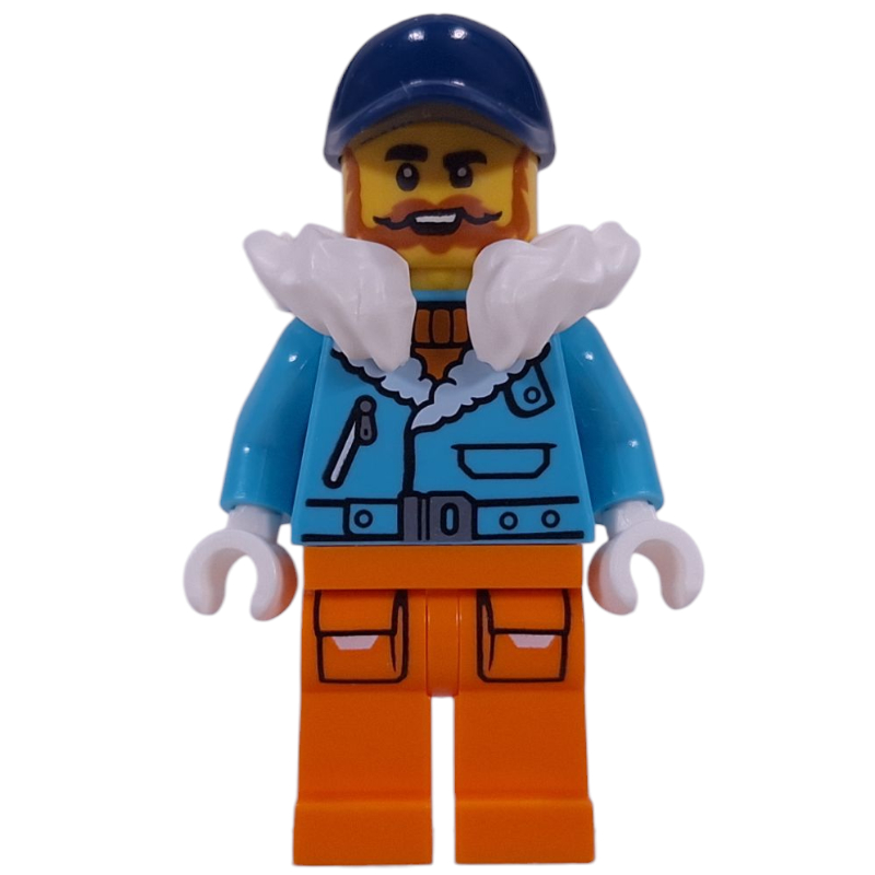 Explorateur arctique, capitaine nautilus, veste azur moyen, jambes orange, col en fourrure blanche, casquette bleu foncé (Arctic Explorer, Captain Nautilus, Medium Azure Jacket, Orange Legs, White Fur Neckwear, Dark Blue Cap)