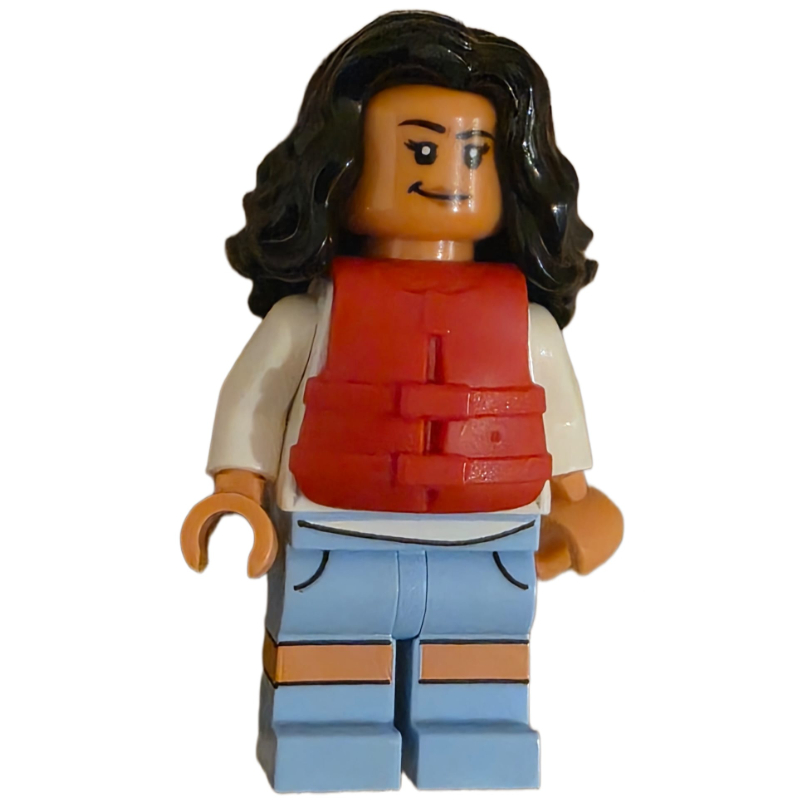 Teresa delgado, gilet de sauvetage rouge (Teresa Delgado, Red Life Jacket)