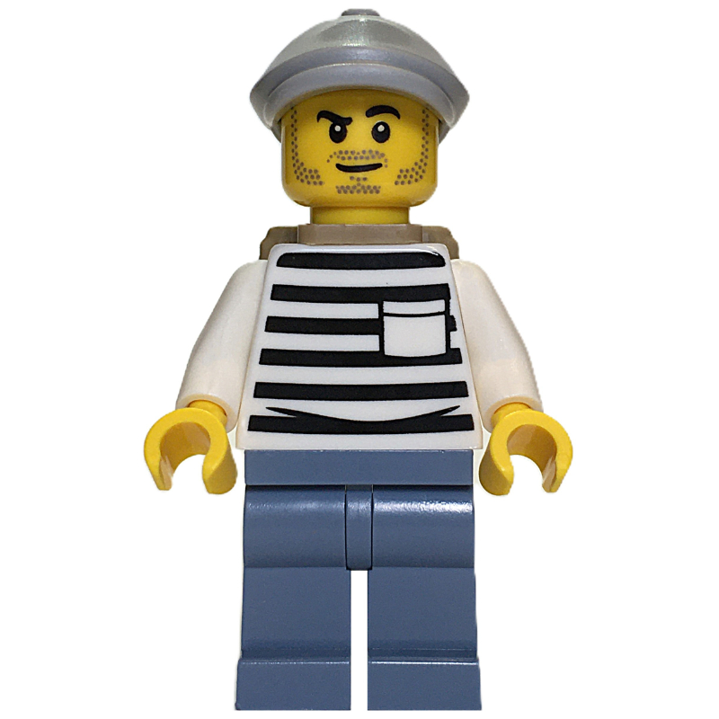 Criminel, torse blanc, jambes bleu sable, chapeau gris bleuté clair (Criminal, White Torso, Sand Blue Legs, Light Bluish Gray Hat)