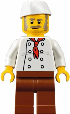 Chef - torse blanc, jambes brun rougeâtre (Chef - White Torso, Reddish Brown Legs)