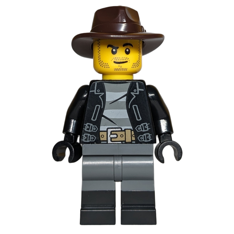 Voleur, torse noir, jambes gris bleuté foncé, fedora brun foncé (Robber, Black Torso, Dark Bluish Grey Legs, Dark Brown Fedora)