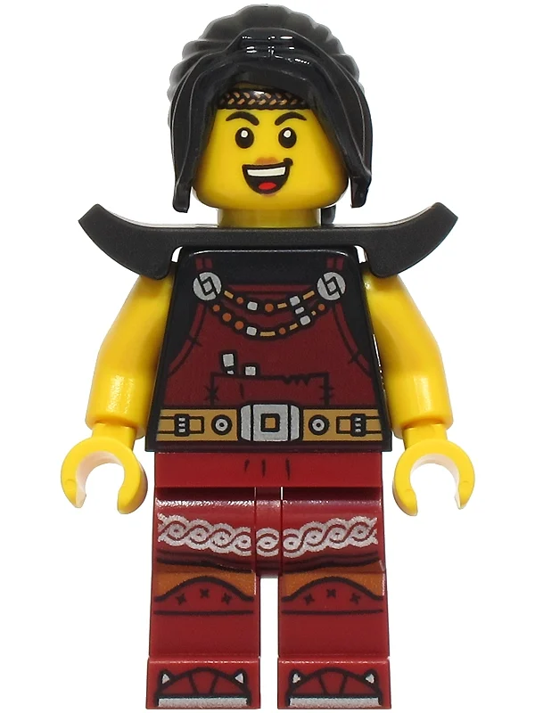 Forgeron, torse noir, jambes rouge foncé, cheveux noirs (Blacksmith, Black Torso, Dark Red Legs, Black Hair)