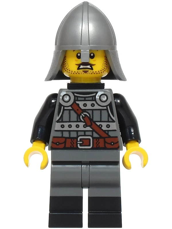 Chevalier, armure gris bleuté foncé, support de cou (Knight, Dark Bluish Grey Armor, Neck Bracket)