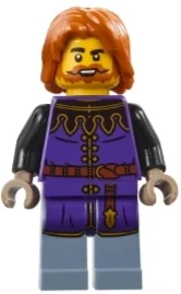 Collecteur d'impôts, torse pourpre foncé, jambes bleu sable, cheveux orange foncé (Tax Collector, Dark Purple Torso, Sand Blue Legs, Dark Orange Hair)