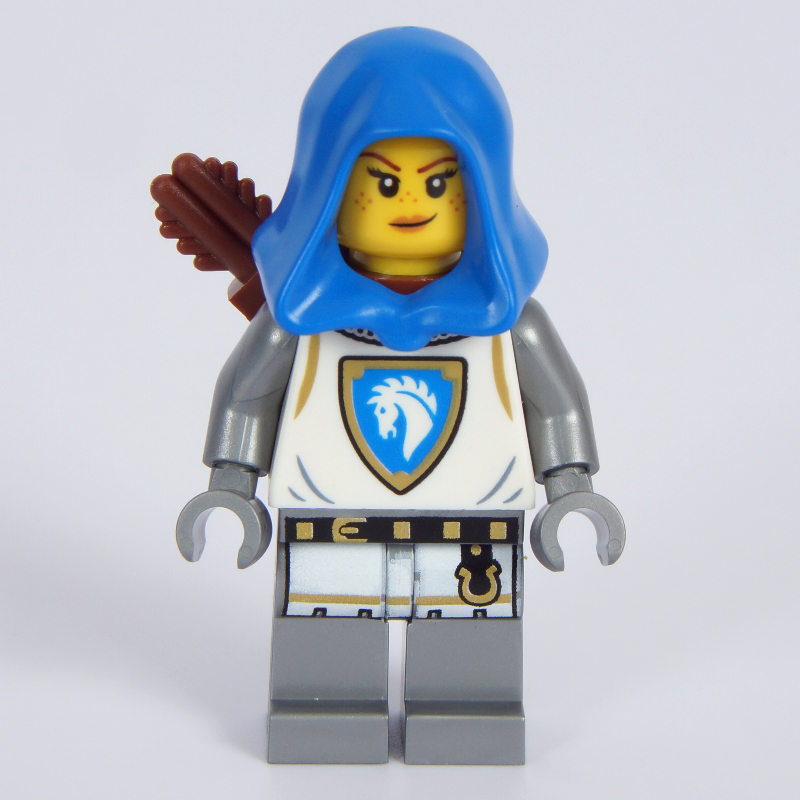 Archer, tunique blanche, capuche bleue, carquois (Archer, White Tunic, Blue Hood, Quiver)