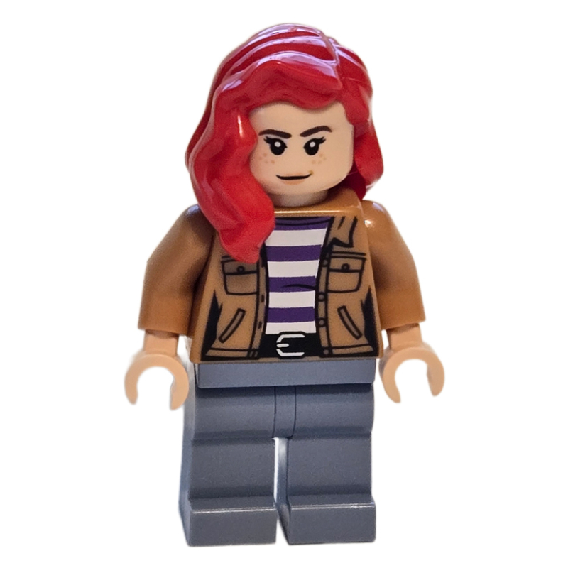 Mary Jane, veste nougat moyen, jambes bleu sable, cheveux rouges (Mary Jane, Medium Nougat Jacket, Sand Blue Legs, Red Hair)