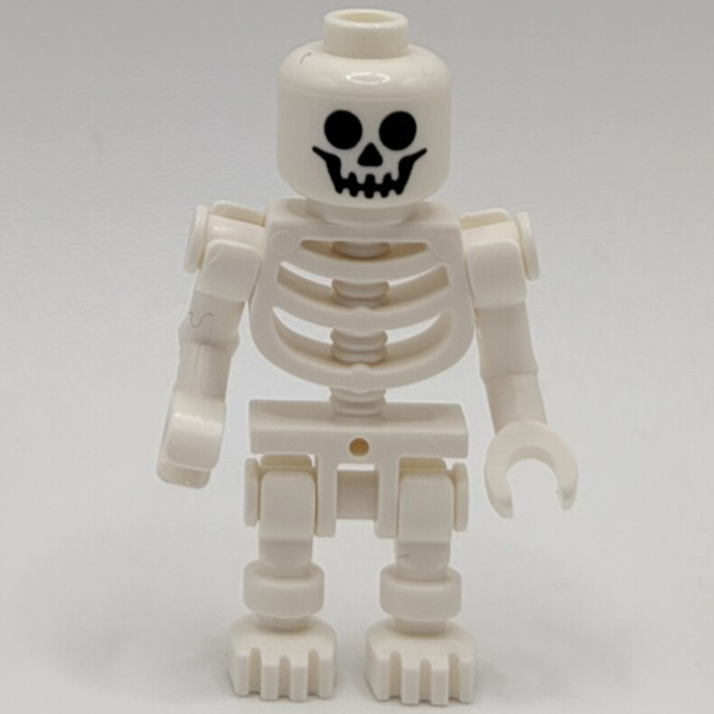 Squelette, face standard, bras pliés, une main verticale et une main horizontale attaches, 78132 torse (Skeleton, Standard Face, Bent Arms, One Vertical and One Horizontal Hand Clips, 78132 Torso)
