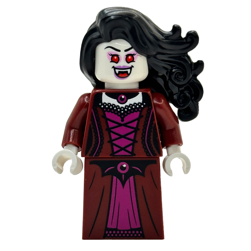 Vampire, robe rouge foncé, cheveux noirs (Vampire, Dark Red Dress, Black Hair)
